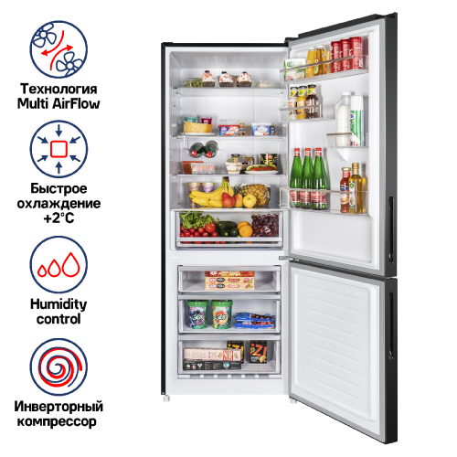 Холодильник с инвертором MAUNFELD MFF1857NFSB фото 2