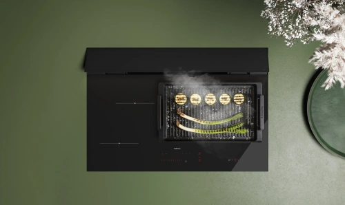 Варочная панель с вытяжкой Falmec BRERA 75 VETRO NERO фото 2