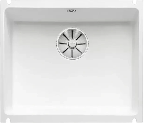 Мойка Blanco SUBLINE 500-U керамика отводная арматура InFino® глянцевый белый