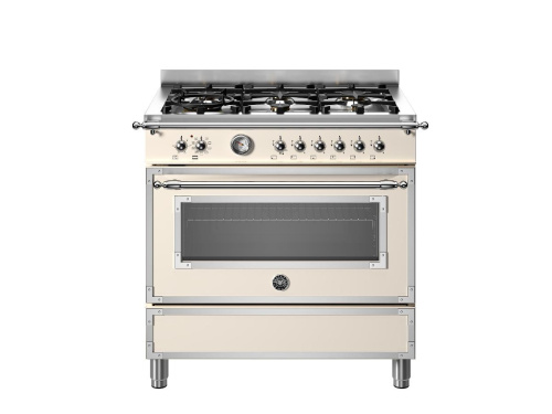 Варочный центр Bertazzoni, 6 газовых конфорок и многофункциональный электрический шкаф, Heritage, 90 см, слоновая кость Слоновая кость фото 2