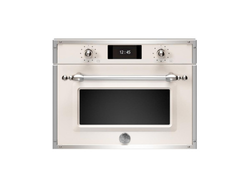 Компактный духовой шкаф Bertazzoni F457HERMWTAX комбинированный с микроволновой печью, 60x45 см, слоновая кость/хром Слоновая кость / хром